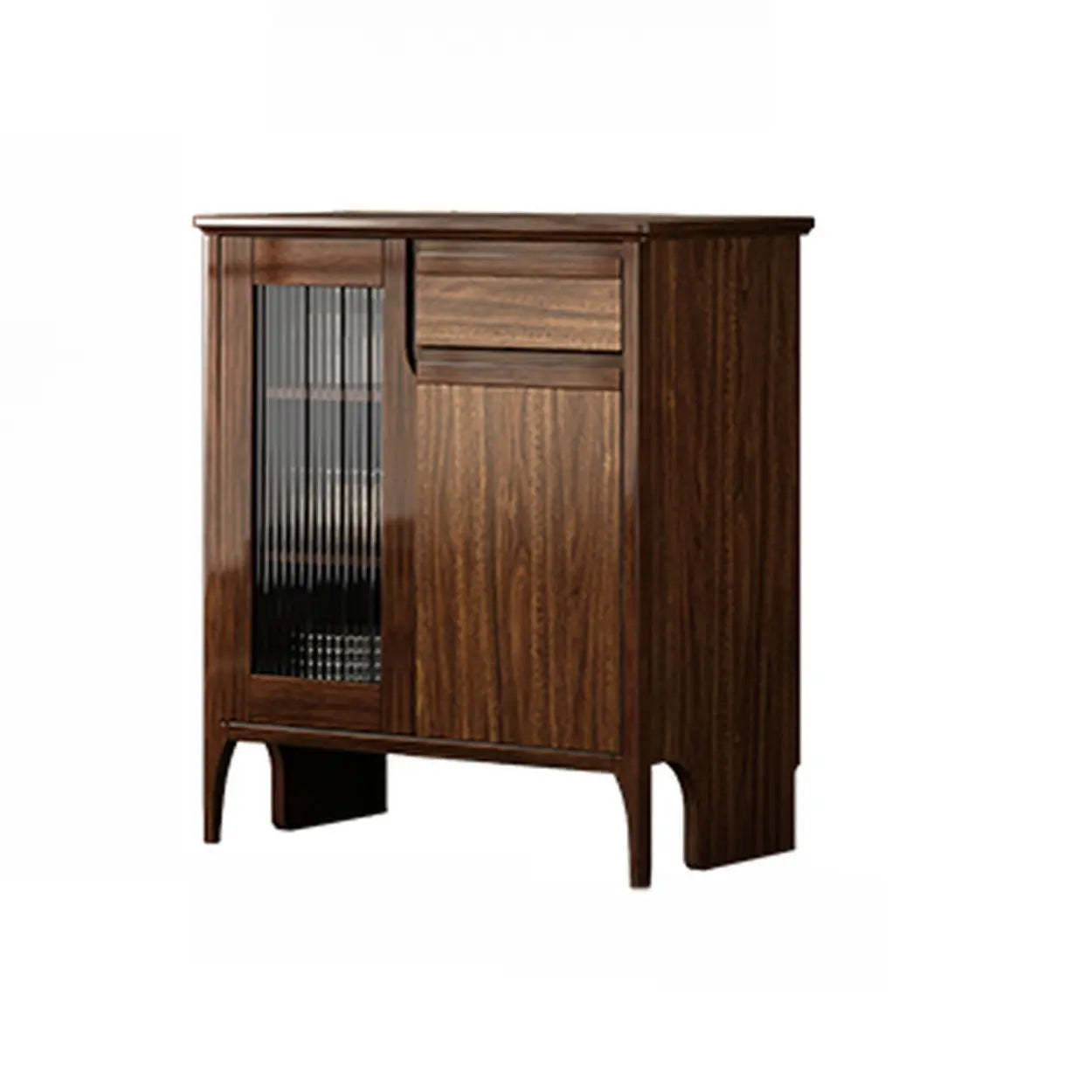 Brown Rectangular Wood Kitchen China Cabinet