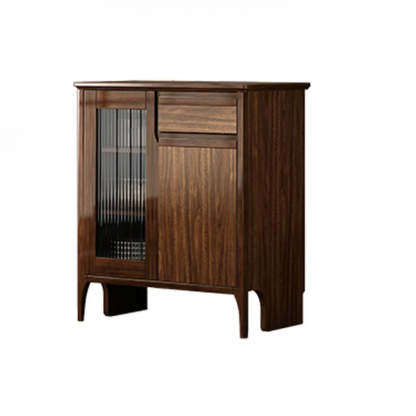 Brown Rectangular Wood Kitchen China Cabinet