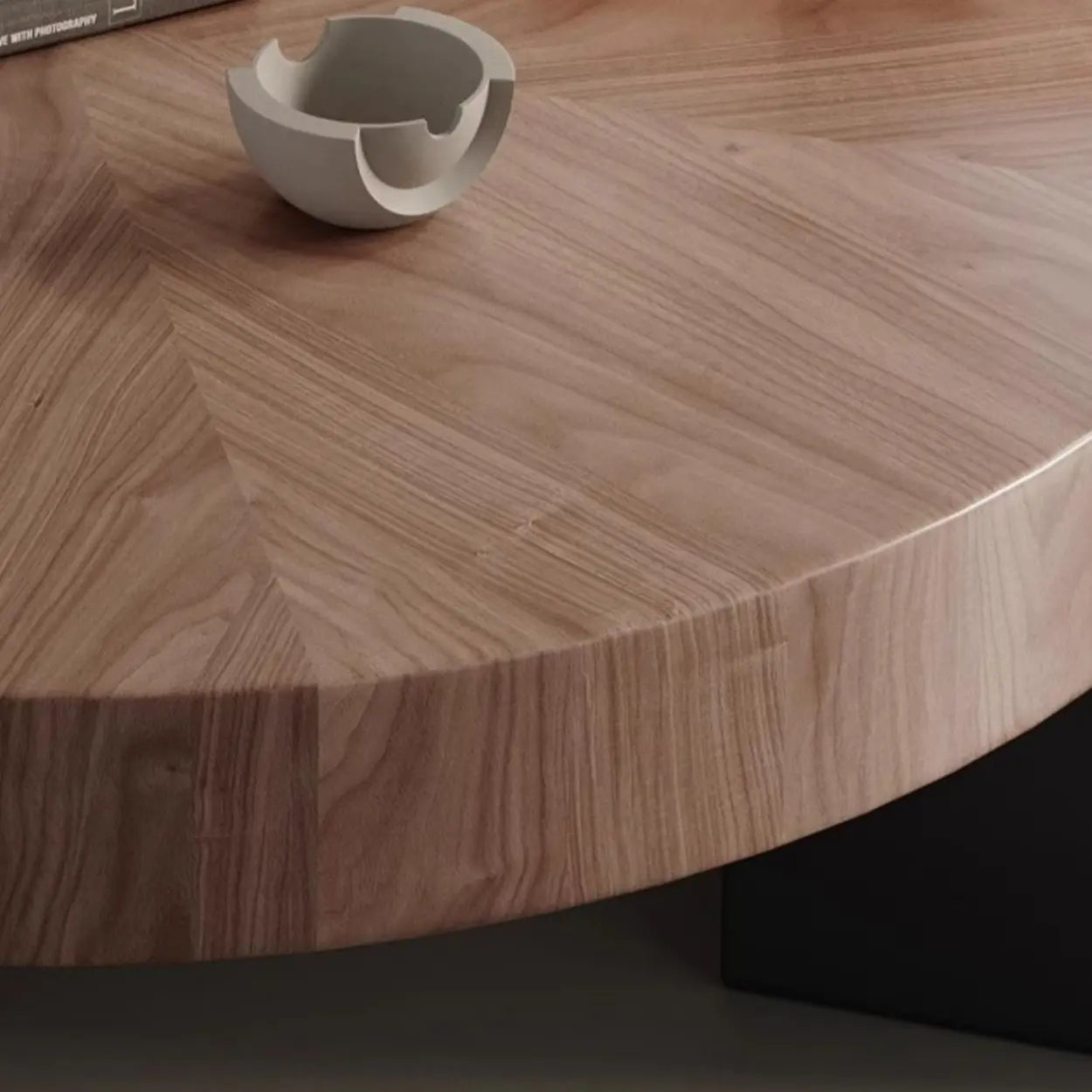 Brown Round Wood Nesting Coffee Table with Tripod Legs