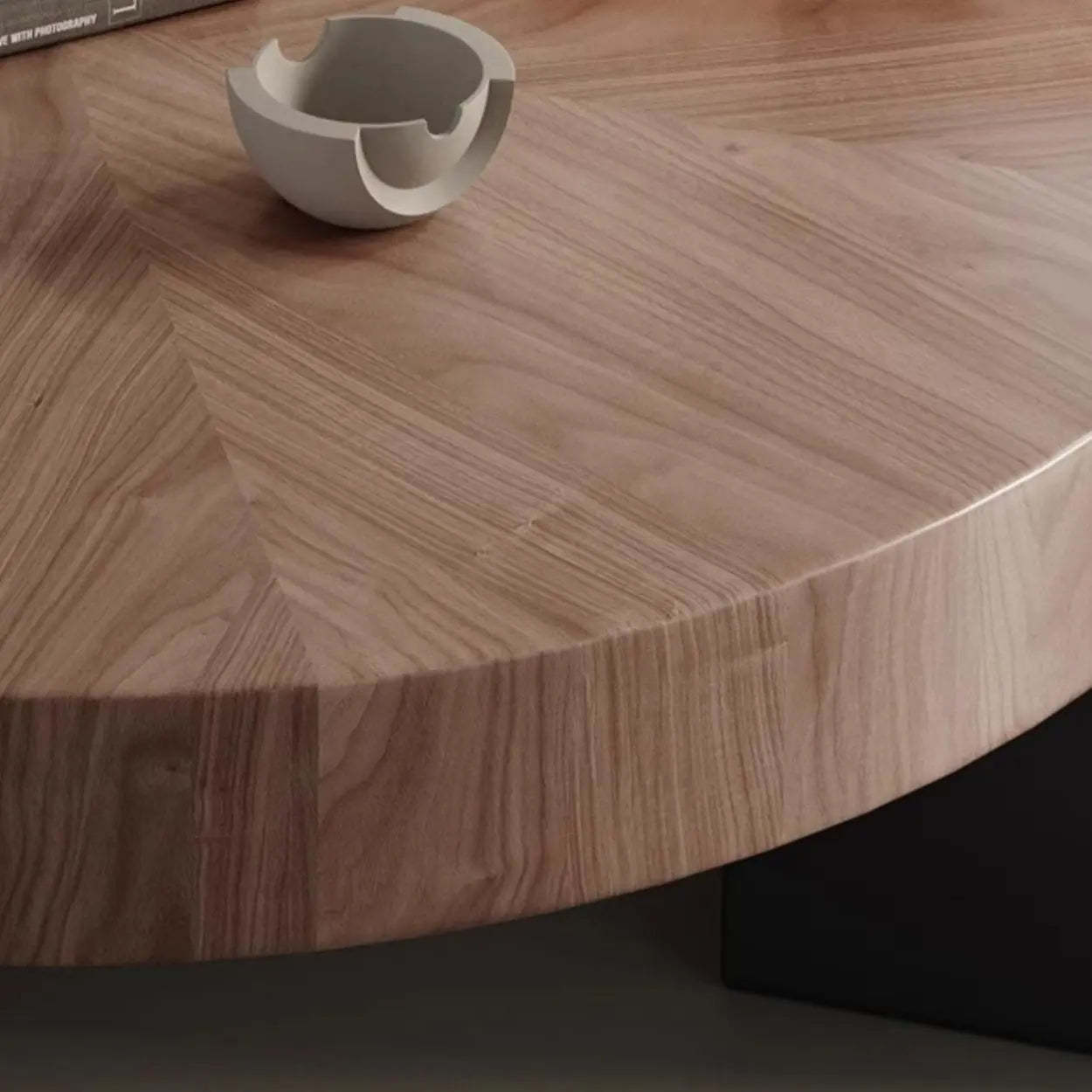 Brown Round Wood Nesting Coffee Table with Tripod Legs