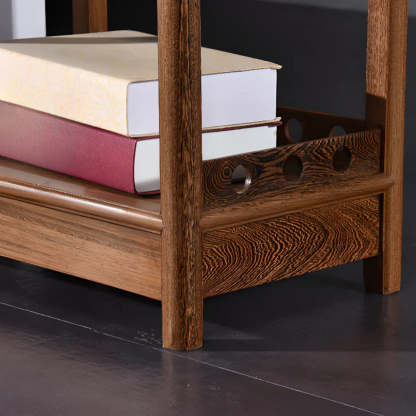 Brown Rustic Open Ladder Multi-Tier Bookshelf