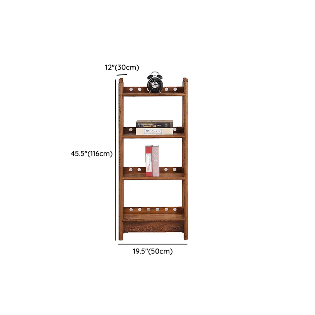 Brown Rustic Open Ladder Multi-Tier Bookshelf