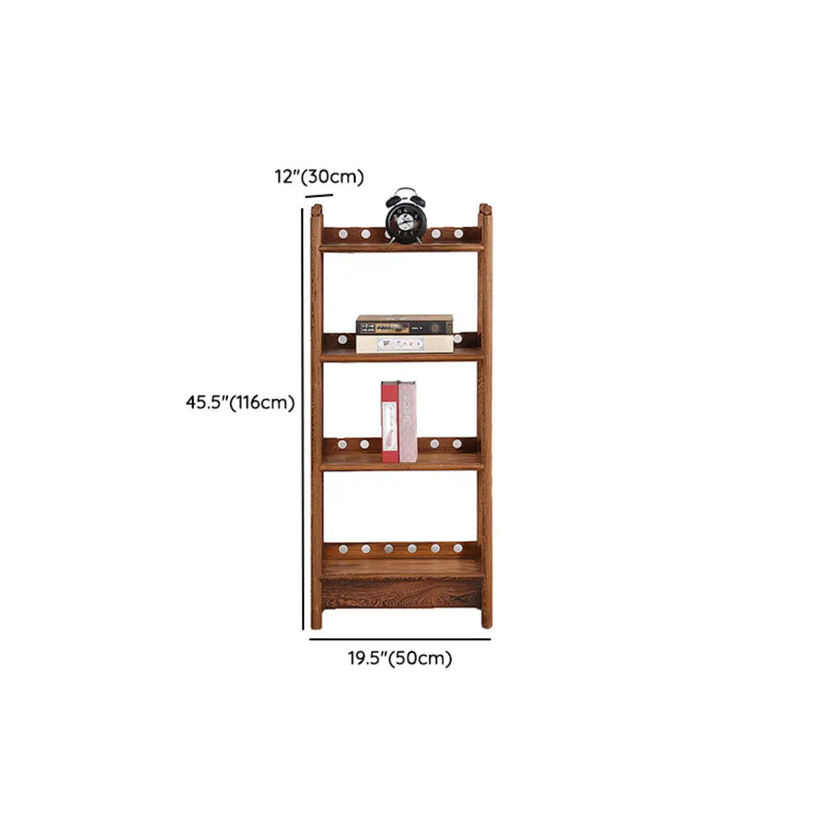 Brown Rustic Open Ladder Multi-Tier Bookshelf