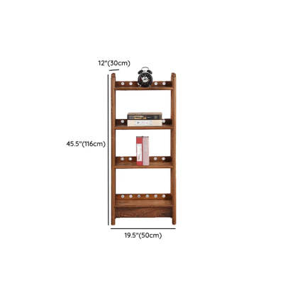Brown Rustic Open Ladder Multi-Tier Bookshelf
