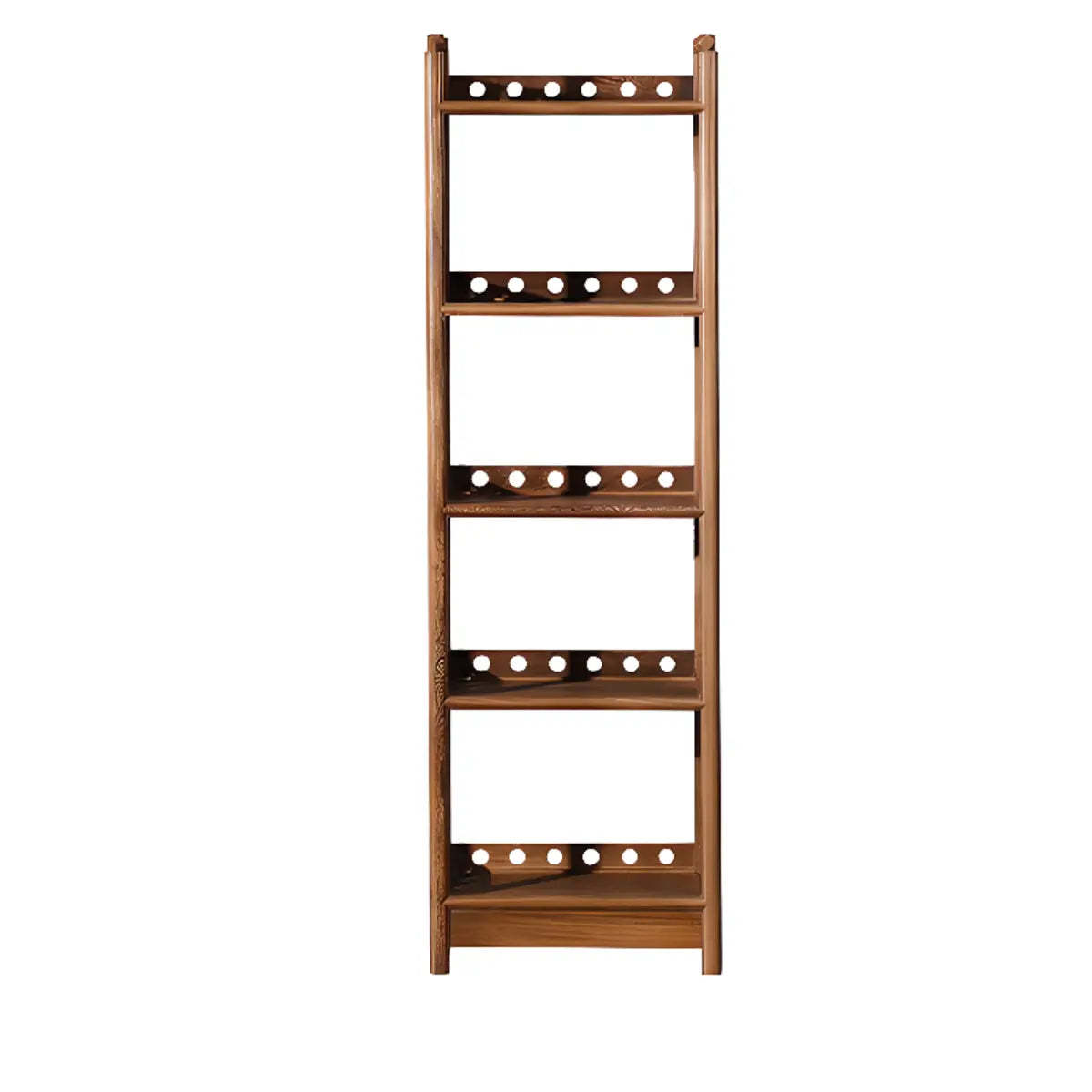 Brown Rustic Open Ladder Multi-Tier Bookshelf
