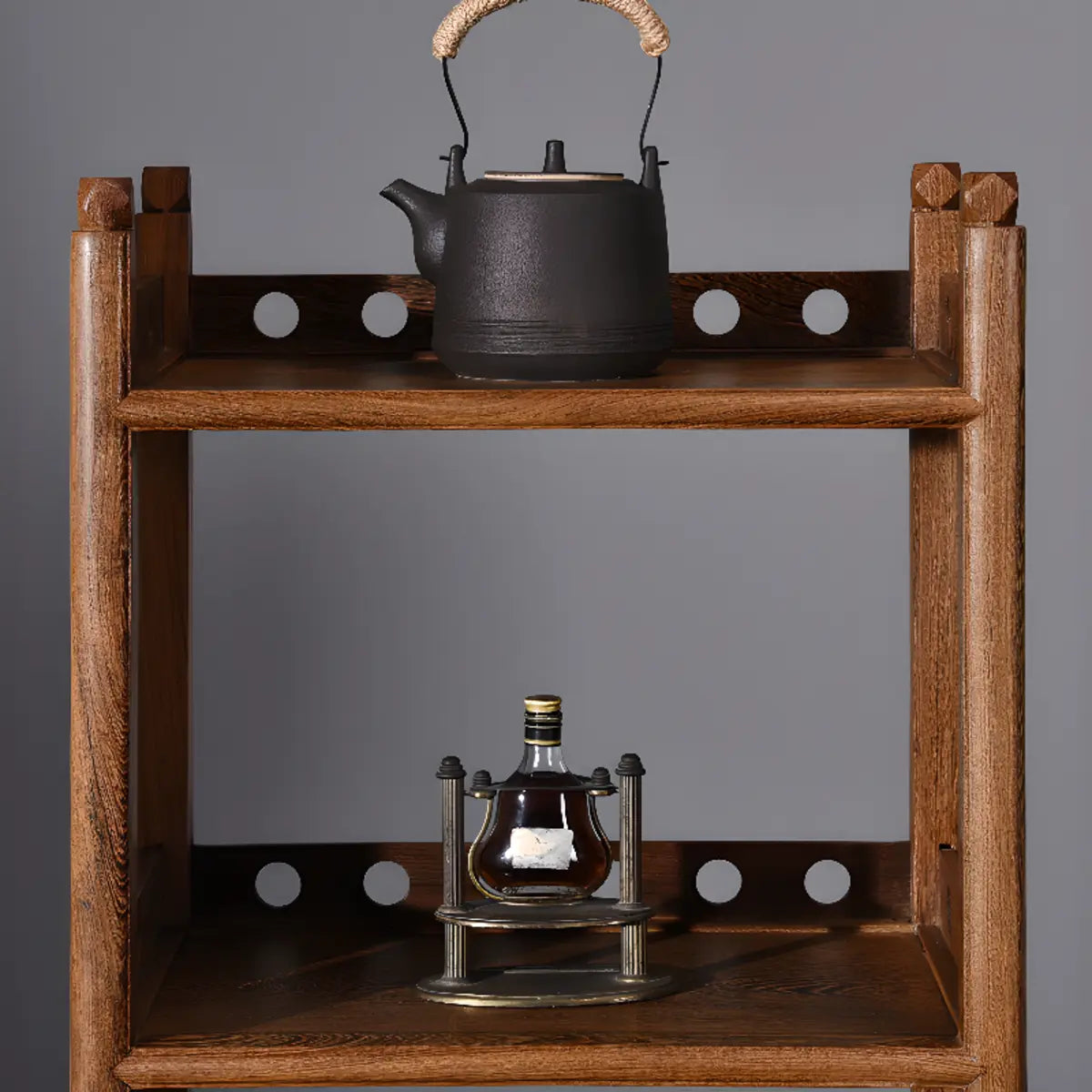 Brown Rustic Open Ladder Multi-Tier Bookshelf