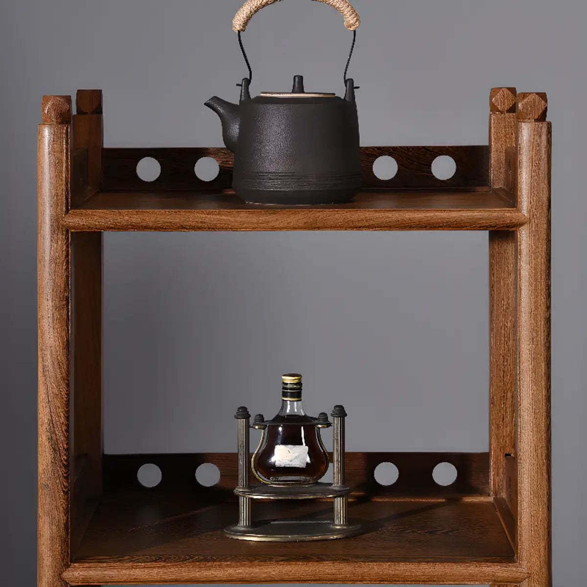 Brown Rustic Open Ladder Multi-Tier Bookshelf