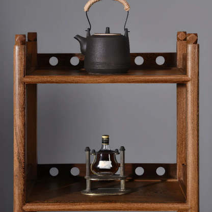 Brown Rustic Open Ladder Multi-Tier Bookshelf