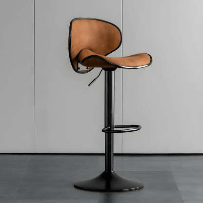 Brown Saddle Fabric Swivel Bar Stool 32 Inch — Brown