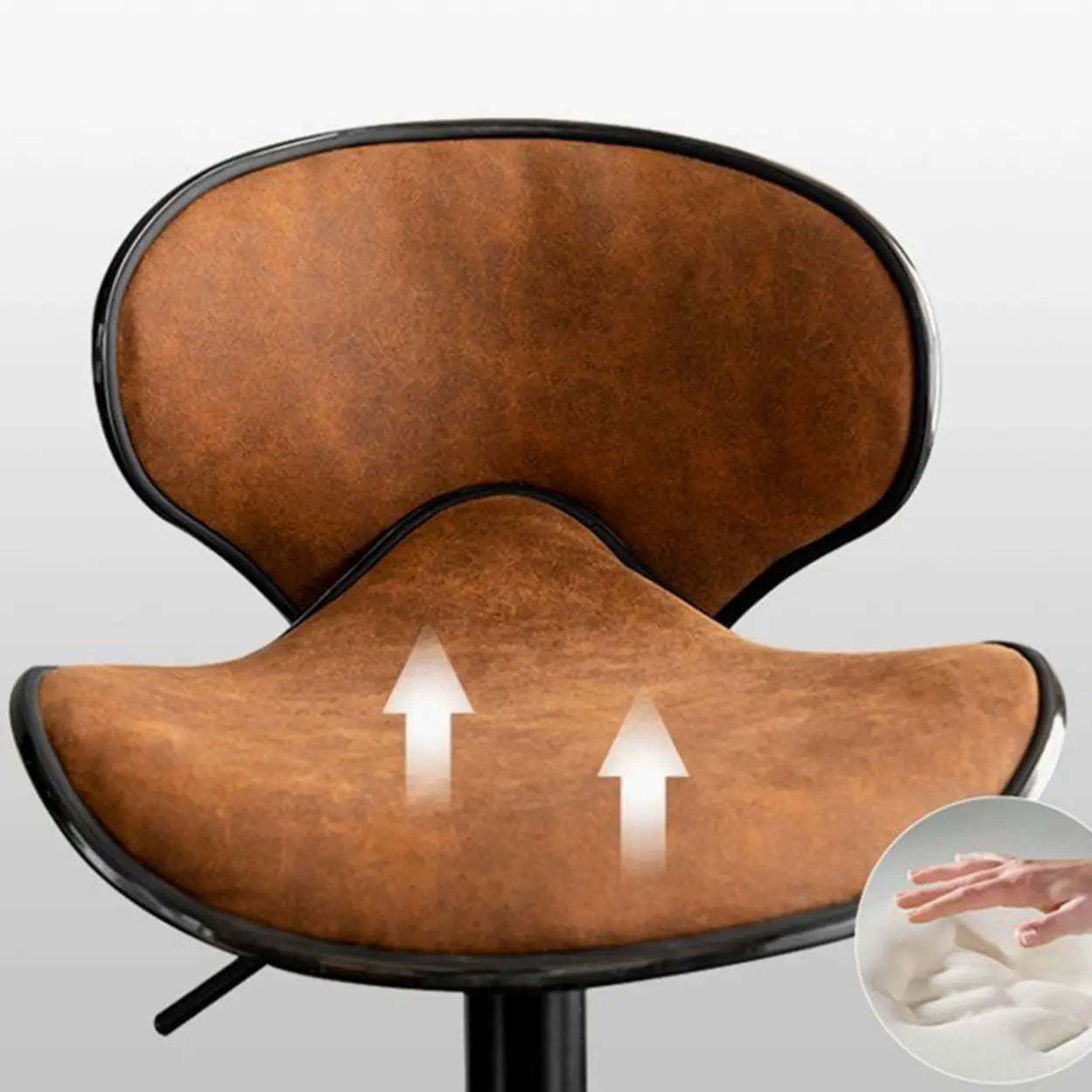 Brown Saddle Fabric Swivel Bar Stool 32 Inch