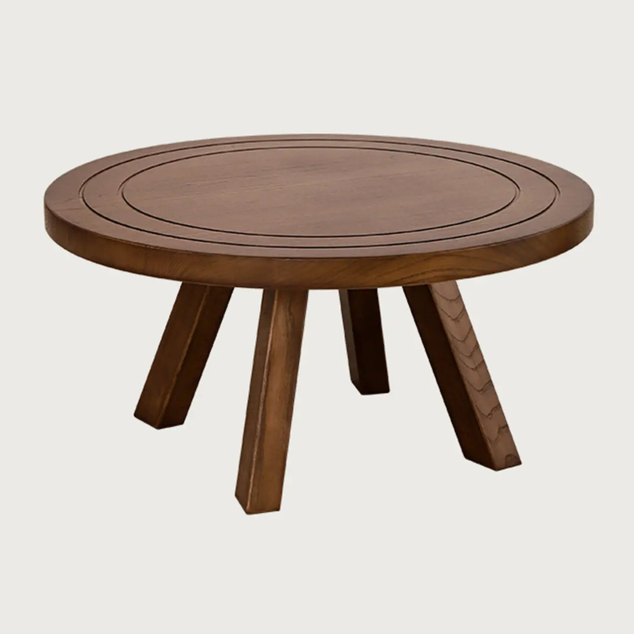 Brown Scratch Resistant Round Pine Wood Coffee Table