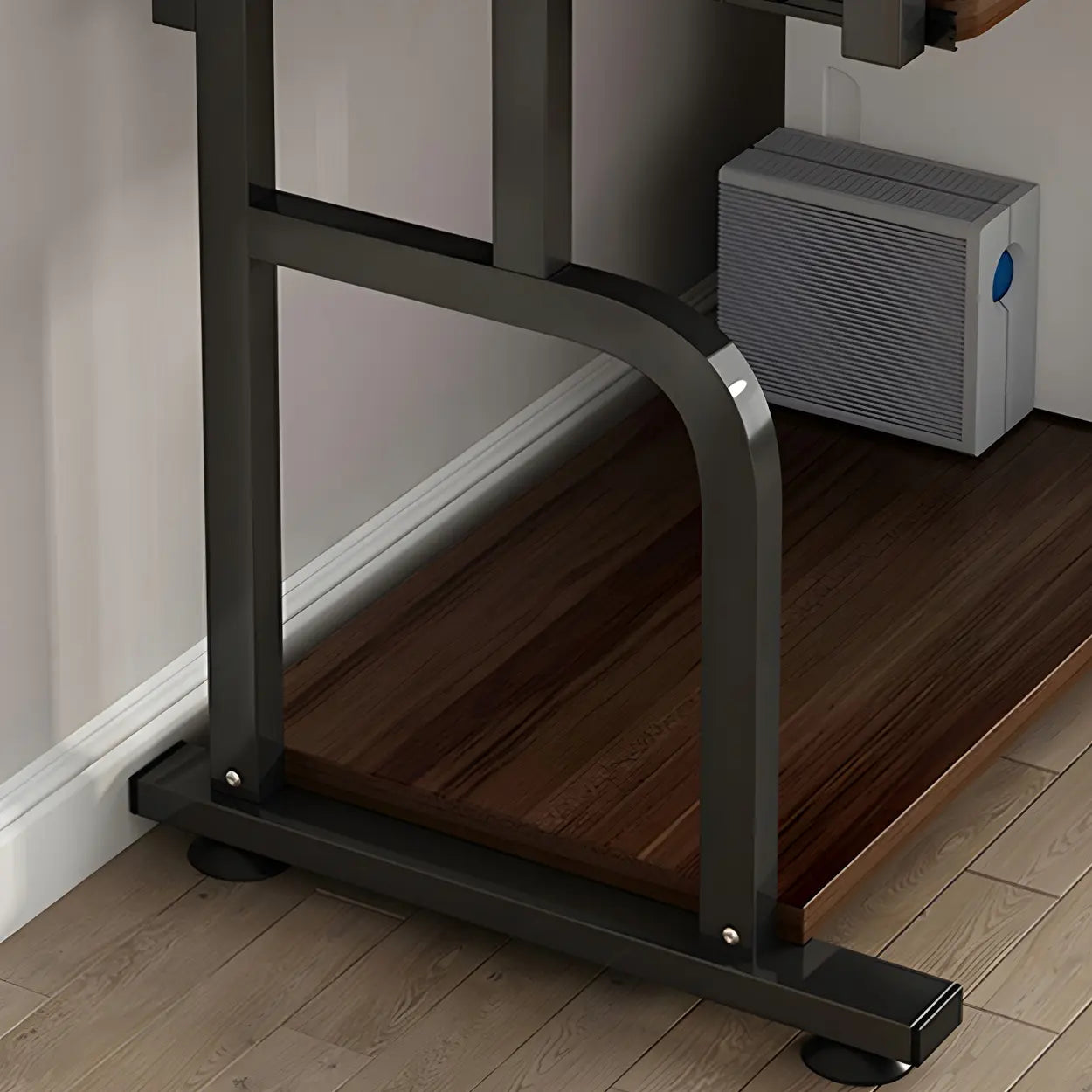 Brown Wood Computer Desk with Shelves