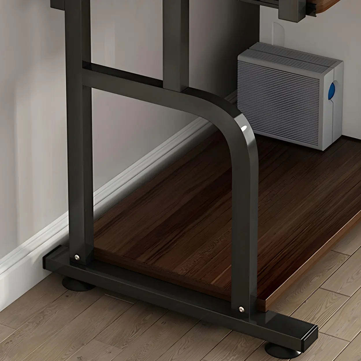 Brown Wood Computer Desk with Shelves