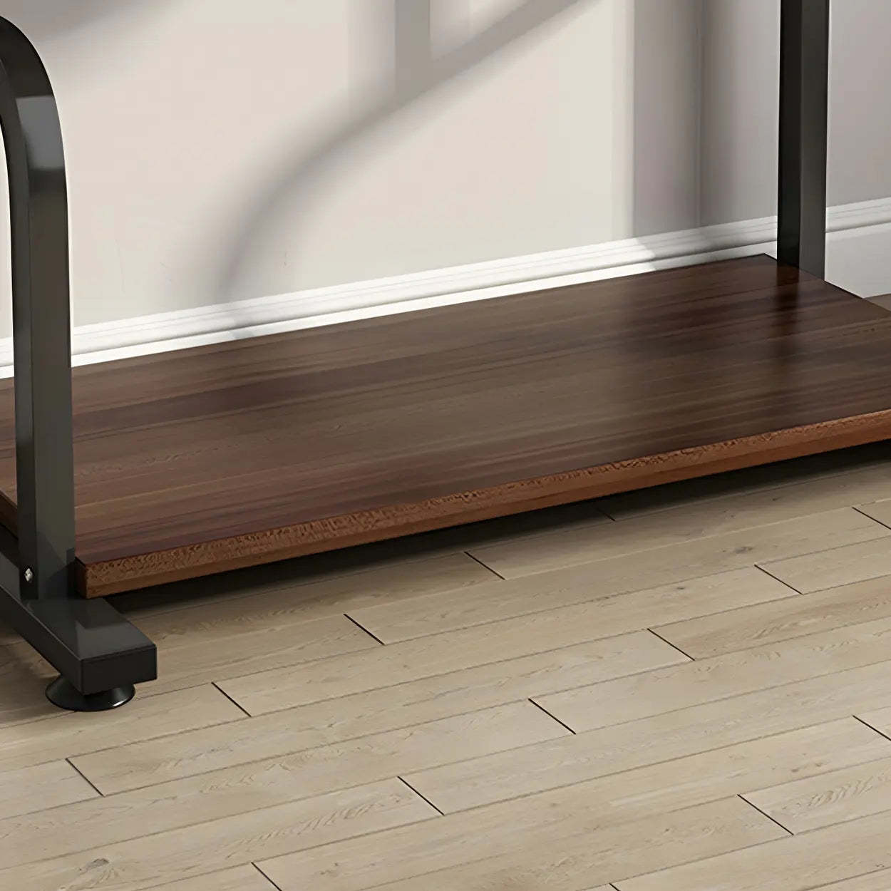 Brown Wood Computer Desk with Shelves