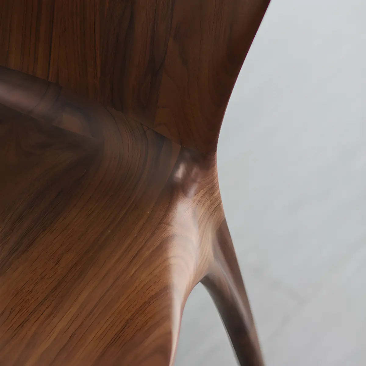 Brown Sleek Curved-Back Wood Armless Dining Chair