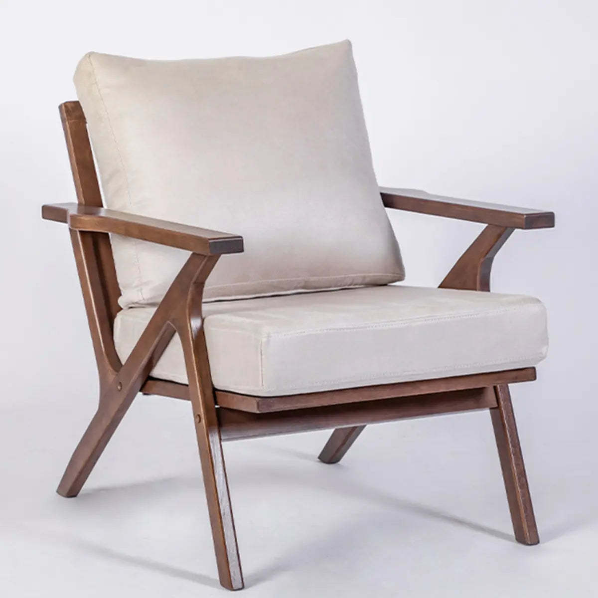 Brown Stain-Resistant Suede Pillow-Back Arm Chair
