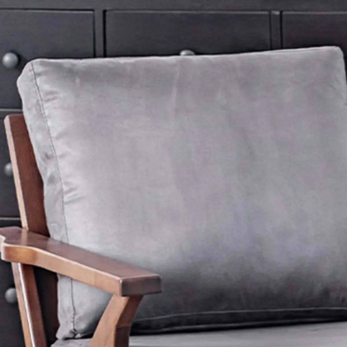 Brown Stain-Resistant Suede Pillow-Back Arm Chair