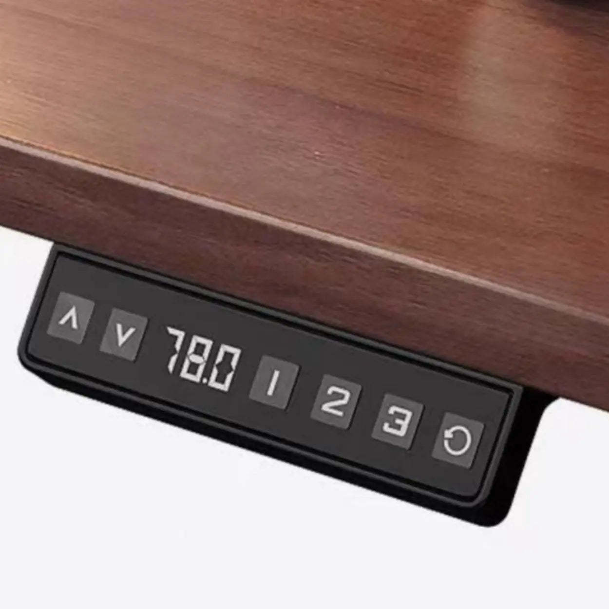 Brown Height-Adjustable Wood Computer Desk — Table Only