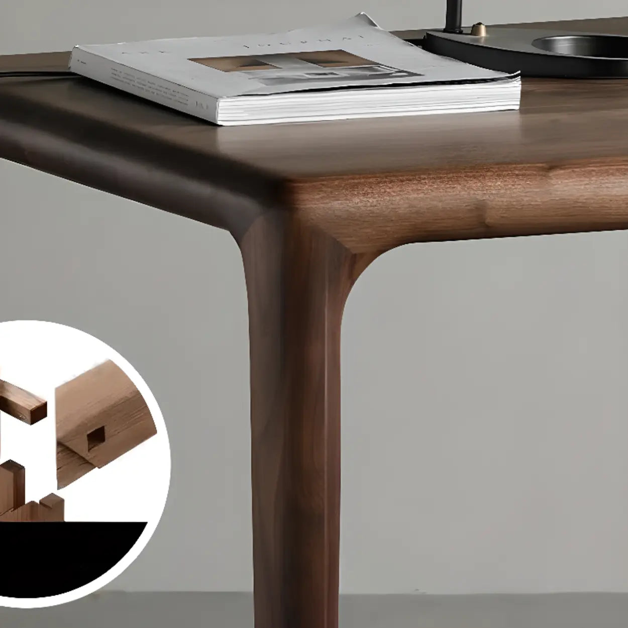 Brown Rectangular Wood Writing Desk — Table Only