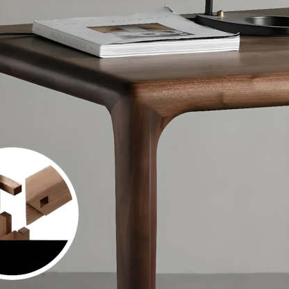 Brown Rectangular Wood Writing Desk — Table Only