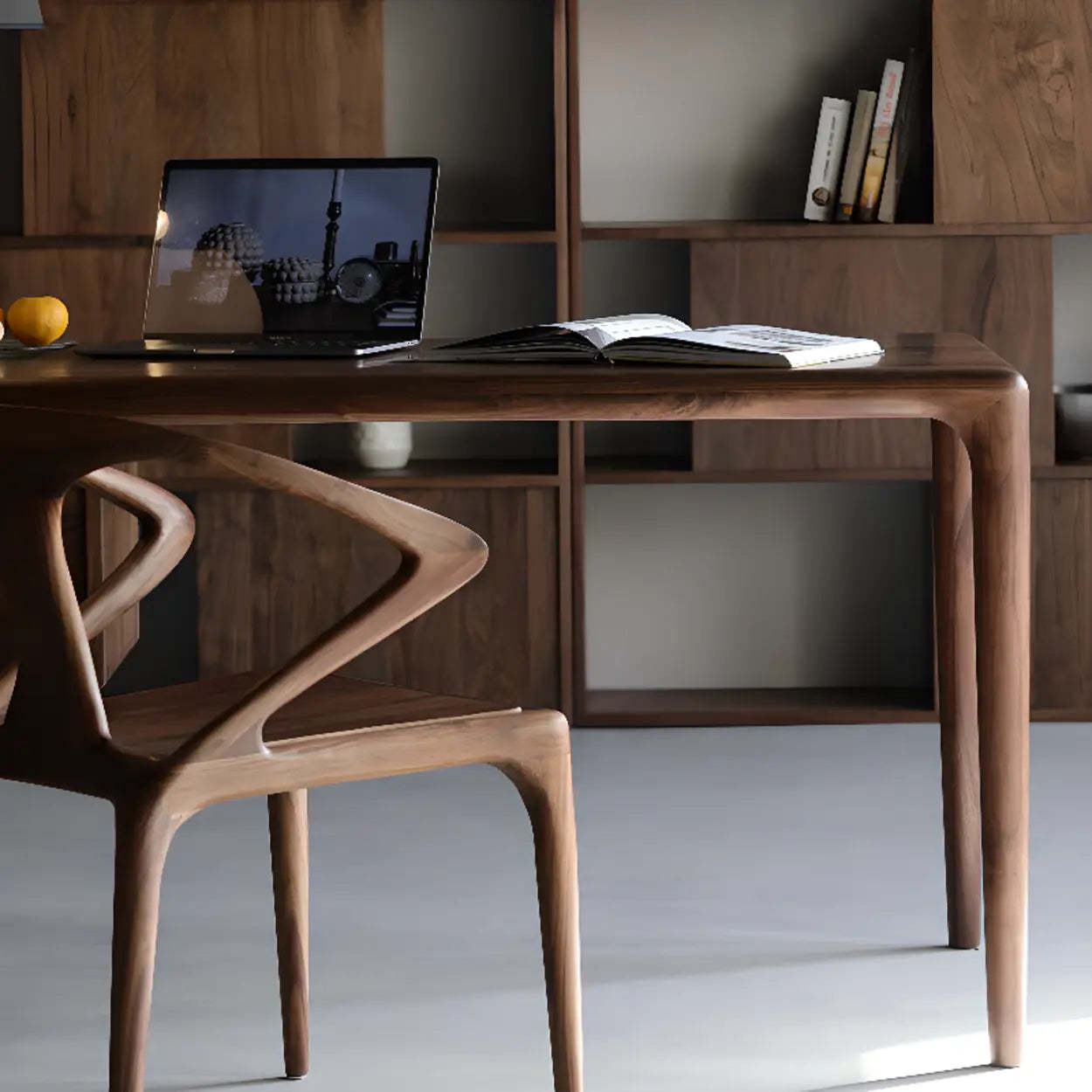 Brown Rectangular Wood Writing Desk