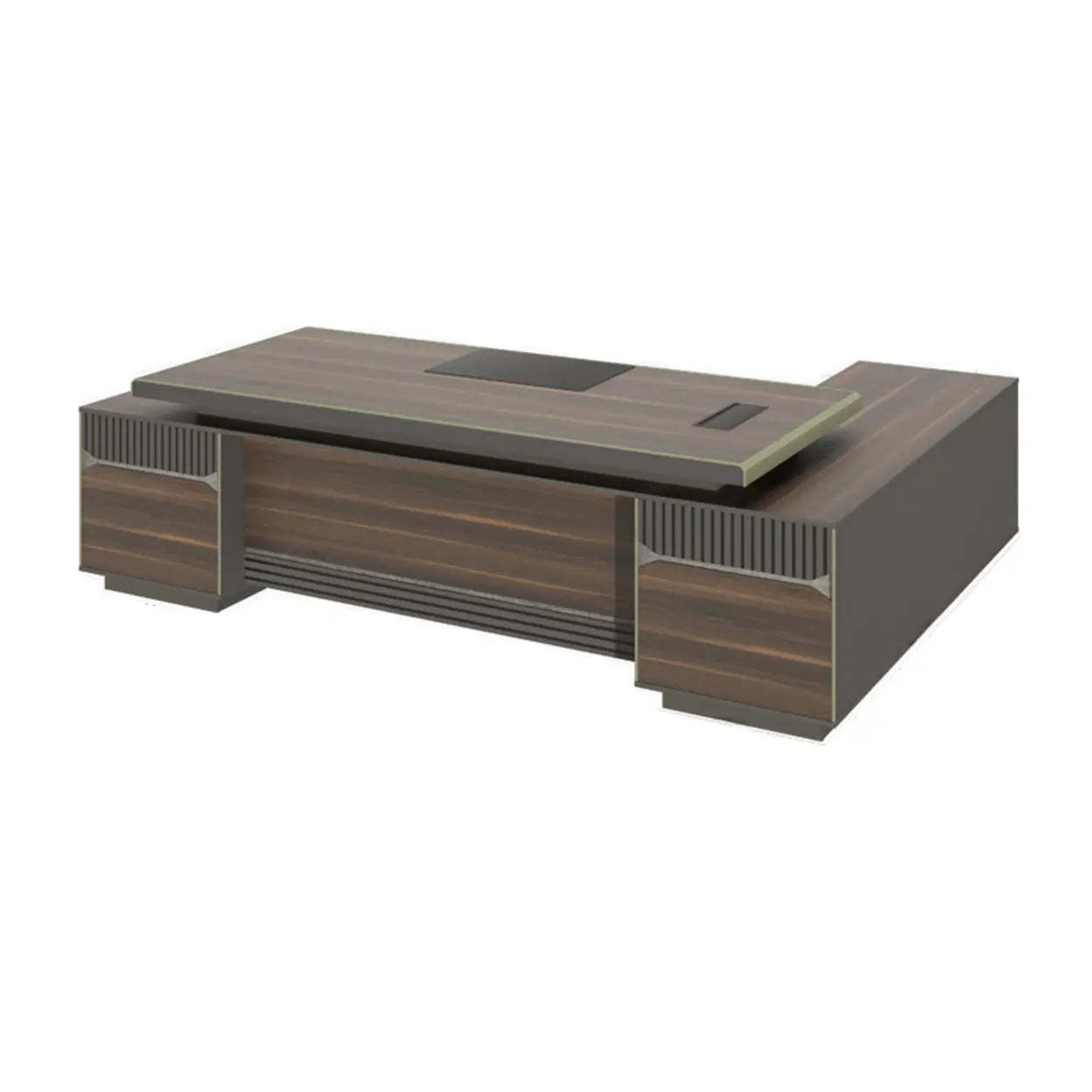 Brown modern desk executive desks — 106" L x 76" W x 30" H