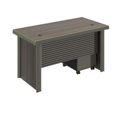 Brown Timber Executive Desk with Cable Management