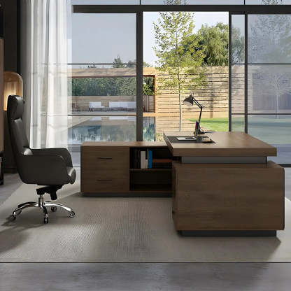 Brown modern executive timber desks