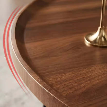 Brown Tray-Top Round Cross-Leg Coffee Table — Natural