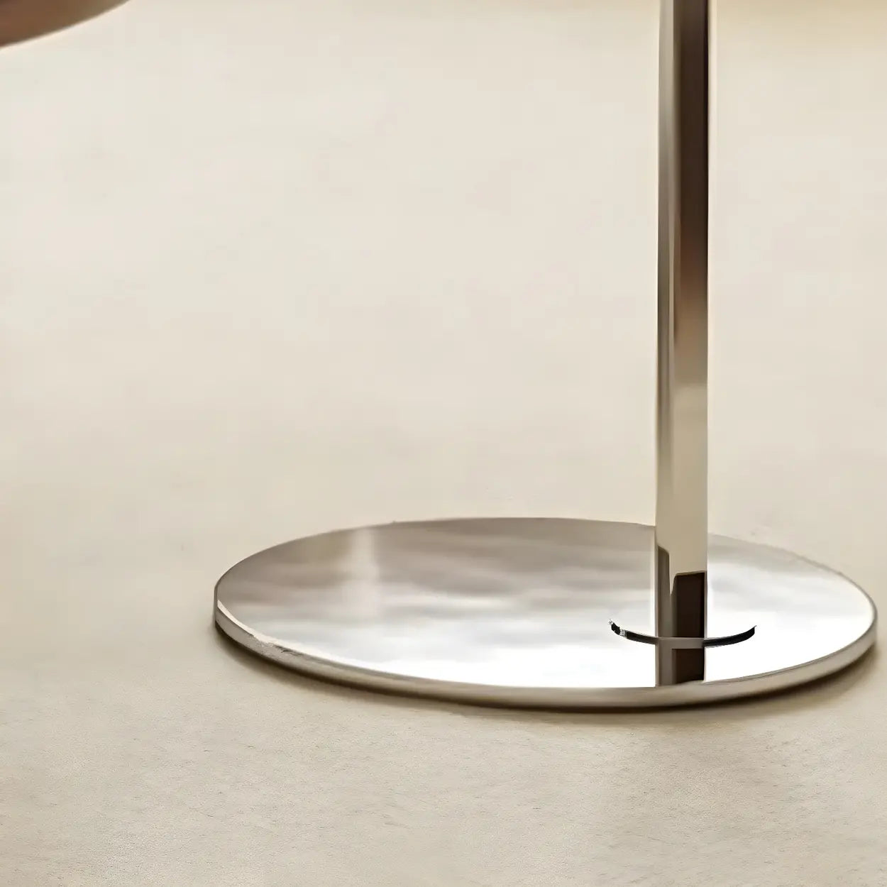 Brown Tray Top Stainless Steel Round Coffee Table