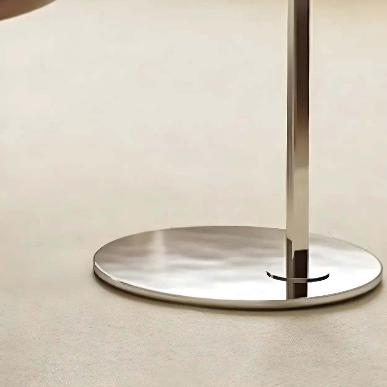 Brown Tray Top Stainless Steel Round Coffee Table