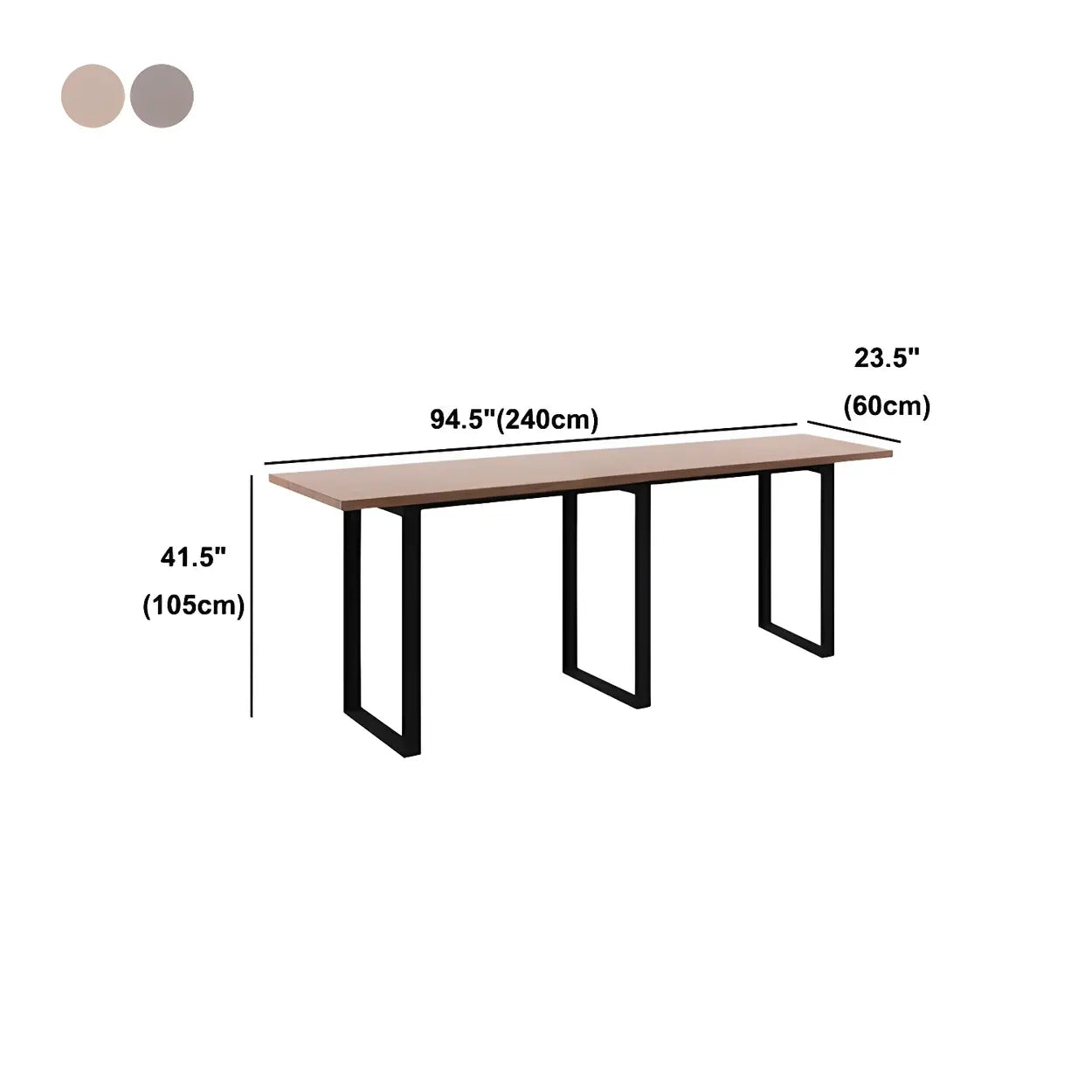 Brown Walnut Wood Large Dining Bar Table — Without Chairs / Walnut