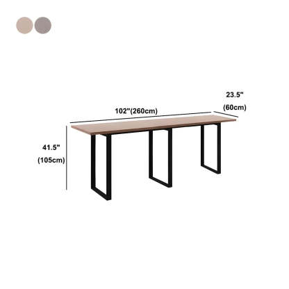 Brown Walnut Wood Large Dining Bar Table — Without Chairs / Natural Finish