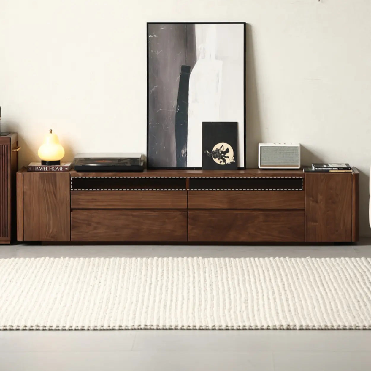 Brown wood stand storage tv stands - modern — 71" L x 16" W x 18" H