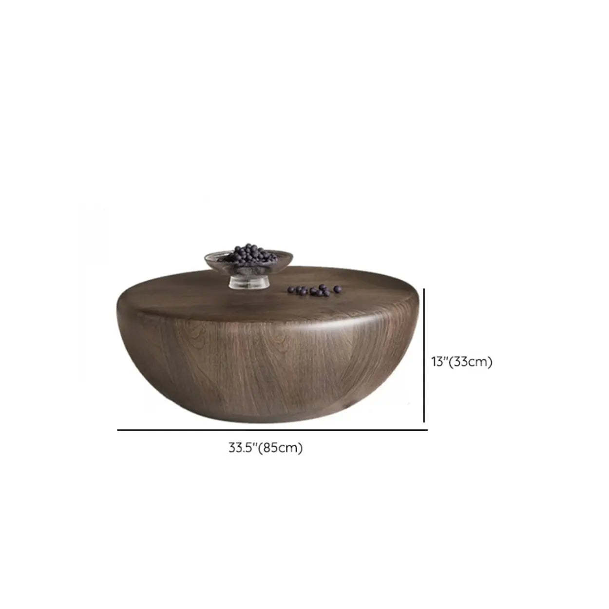 Brown Wood Bowl-Shaped Nesting Coffee Table