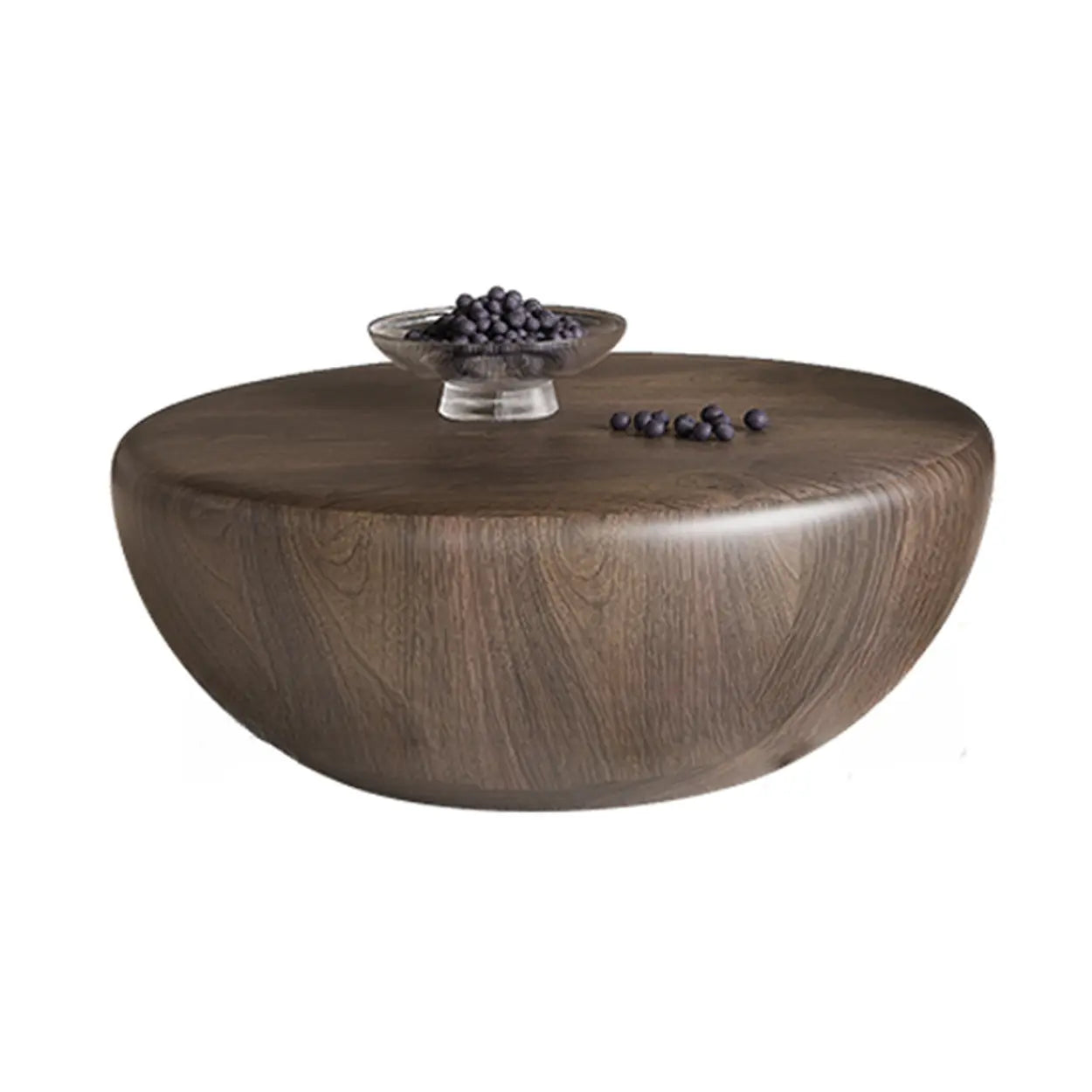 Brown Wood Bowl-Shaped Nesting Coffee Table