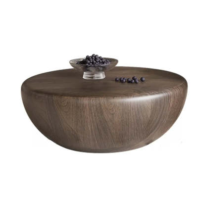 Brown Wood Bowl-Shaped Nesting Coffee Table