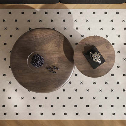 Brown Wood Bowl-Shaped Nesting Coffee Table