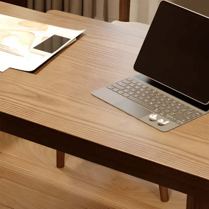Brown Wood Drawer L-Shape Computer Desk — Table Only