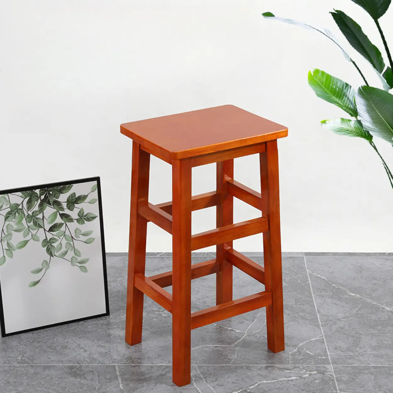 Lighom footrest backless wood bar & counter stools for kitchen — Counter Stool (23.5"H)