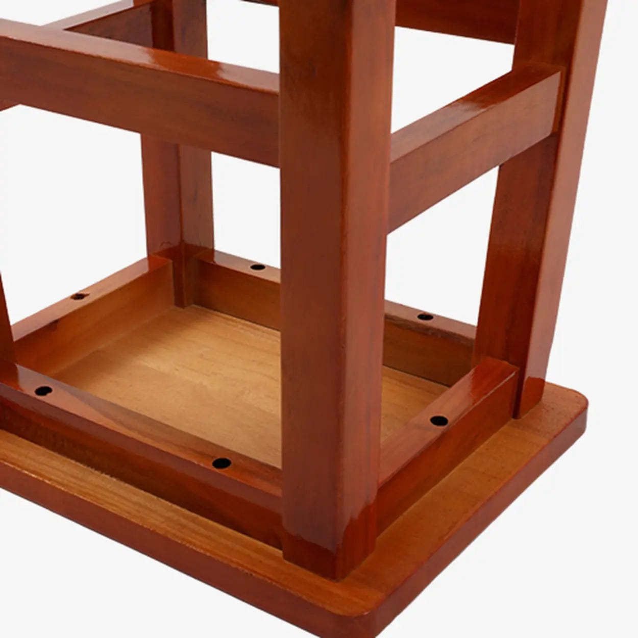 Brown Wood Backless Bar Stool with Footrest