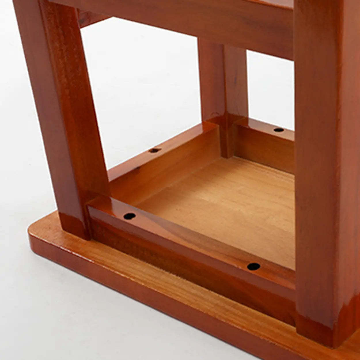 Brown Wood Backless Bar Stool with Footrest