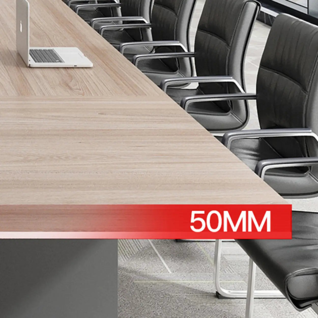 Brown Wood Rectangular Multi-Person Long Executive Desk