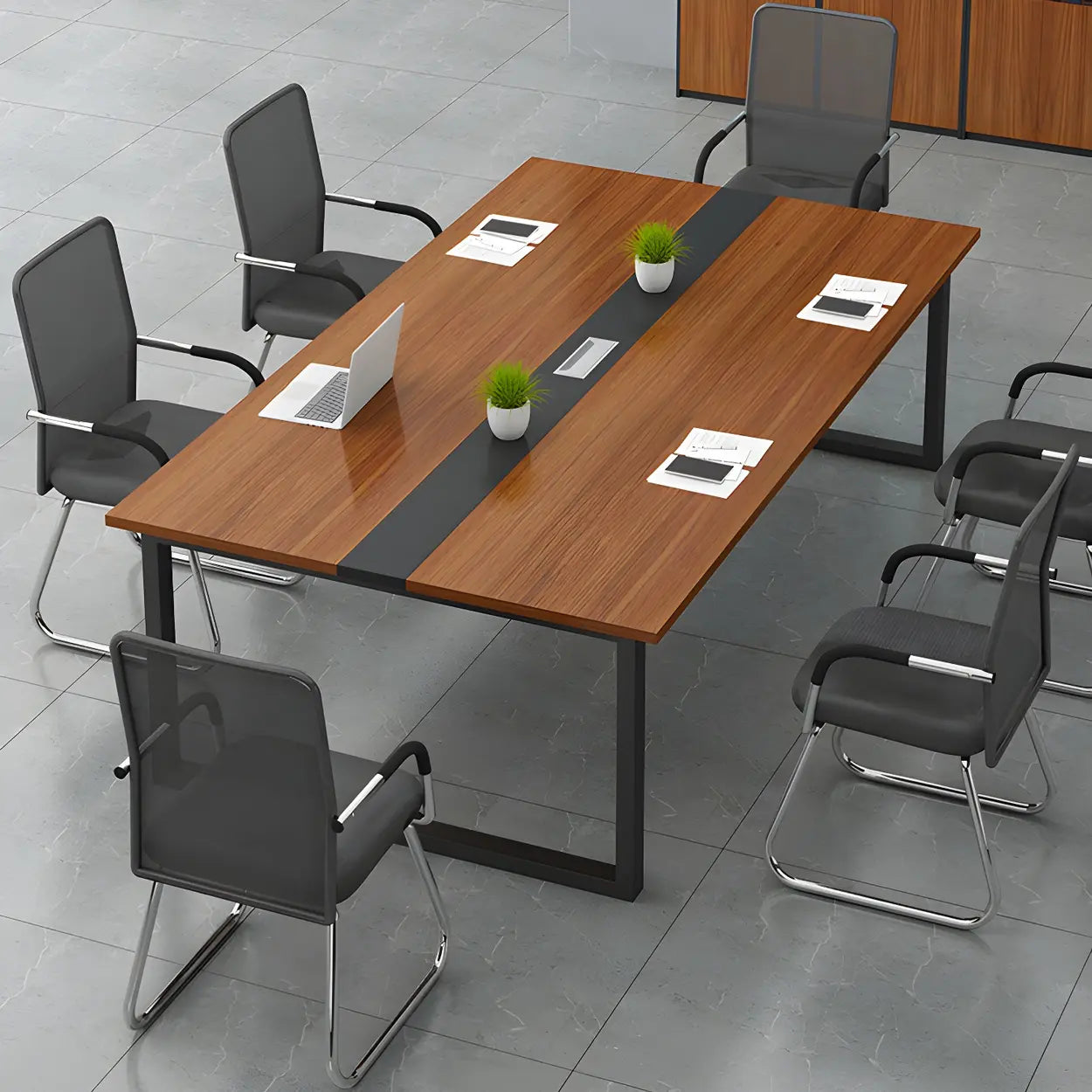 Brown Wood Long Conference Table