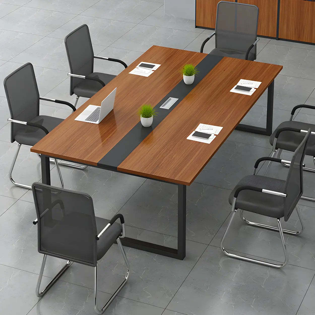 Brown Wood Long Conference Table