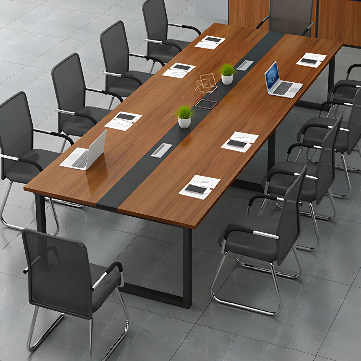 Brown Wood Long Conference Table