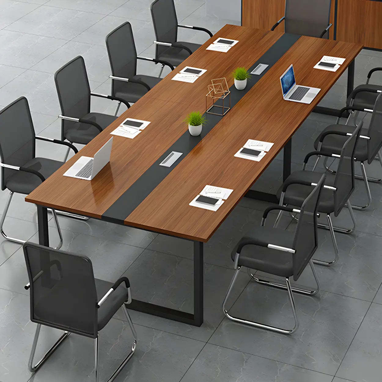 Brown Wood Long Conference Table