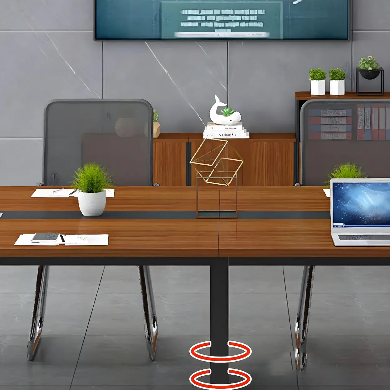 Brown Wood Long Conference Table