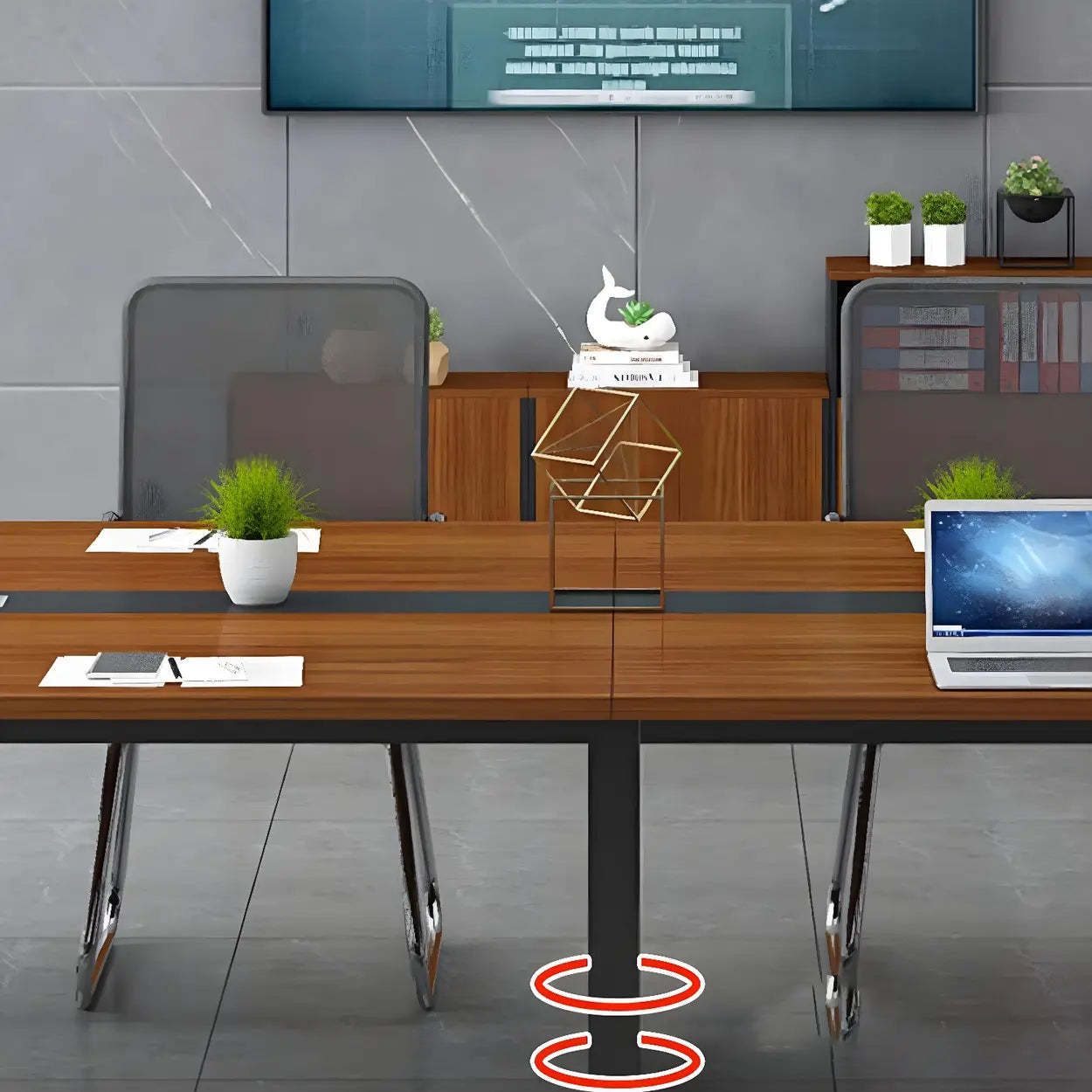 Brown Wood Long Conference Table