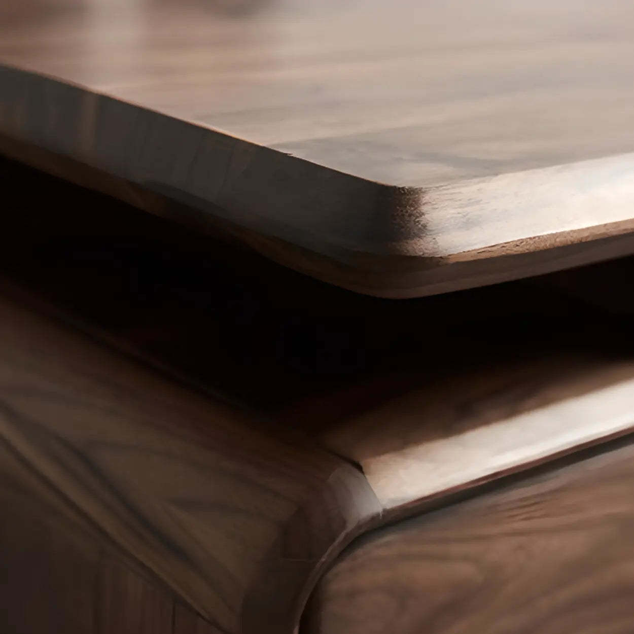 Brown Wood Soft-Close Drawer Side-Storage Writing Desk